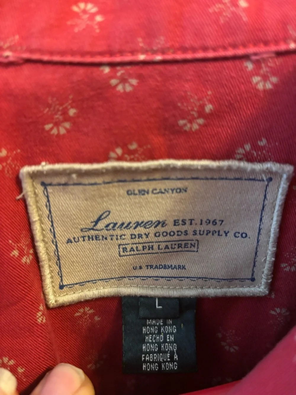 Ralph Lauren Red Printed Jean Jacket - Picture 3 of 3